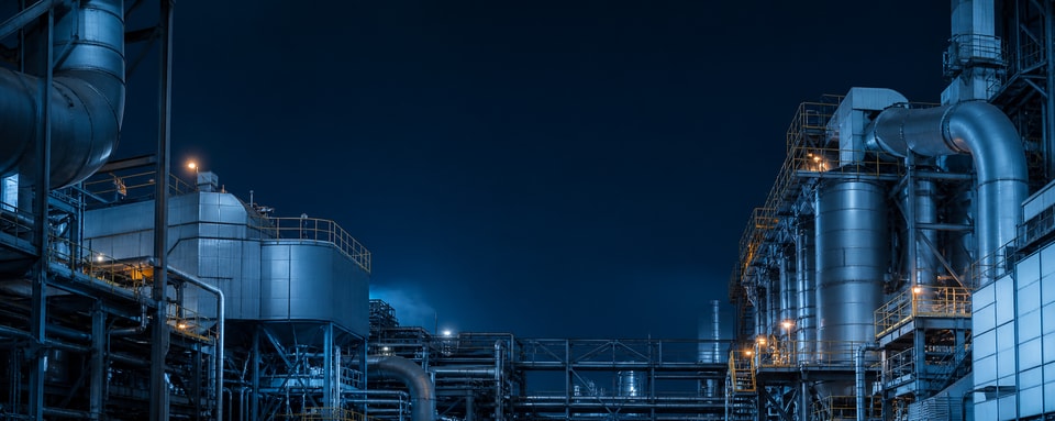Industrial flue gas treatment facility