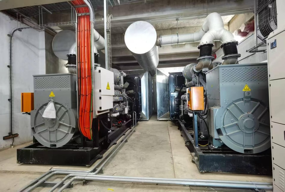 Marine generator sets installed in a vessel engine room