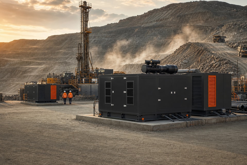 Rugged generator power for mining oil and gas operations