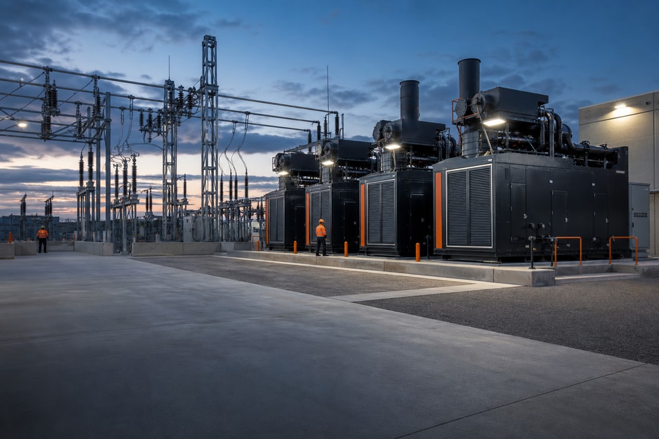 Backup generator systems supporting an electric power substation