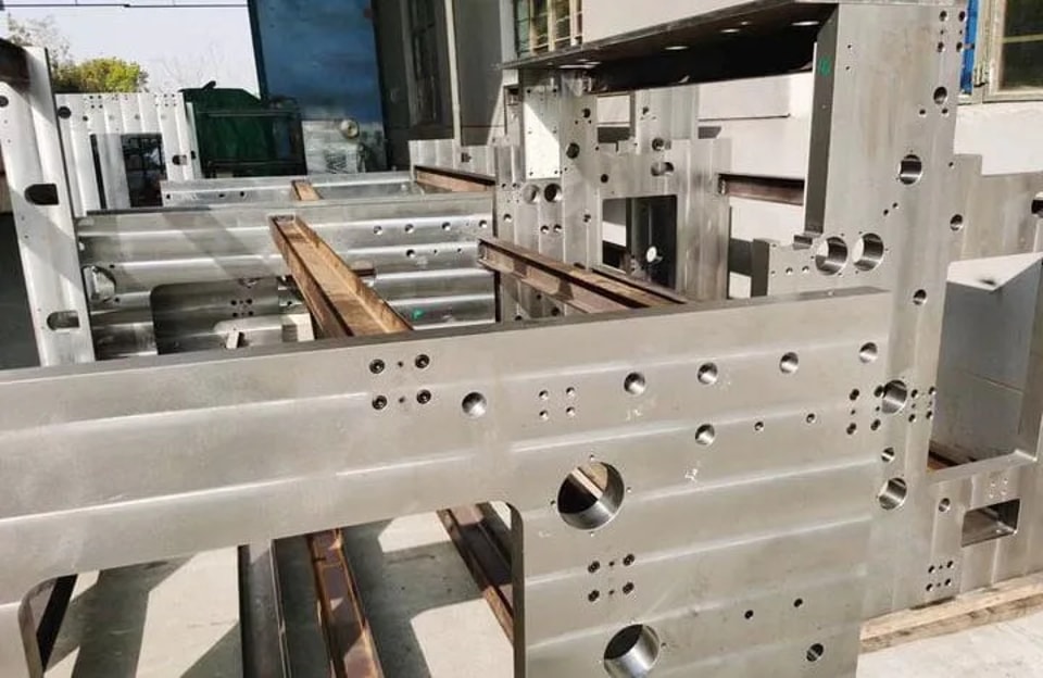 Machined machine frames in the GPPE workshop