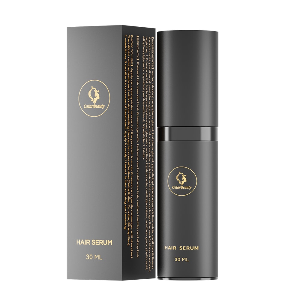 Sérum de croissance à base d’huile botanique naturelle pour cheveux, barbe et sourcils, biotine, réparation des cheveux clairsemés