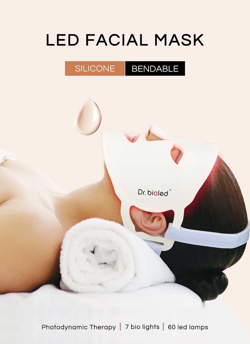 NOUVEL appareil de thérapie faciale LED en silicone innovant
