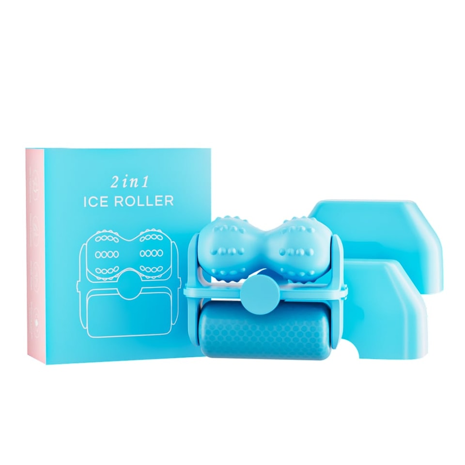 OstarRoller 2in1 Silicone Skin Cooling Cold Therapy Ice Roller Needleless Face Body Massage