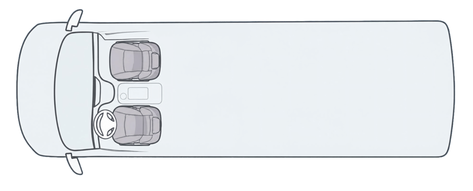 Configuración de asientos: furgón Euro5 de 2 plazas