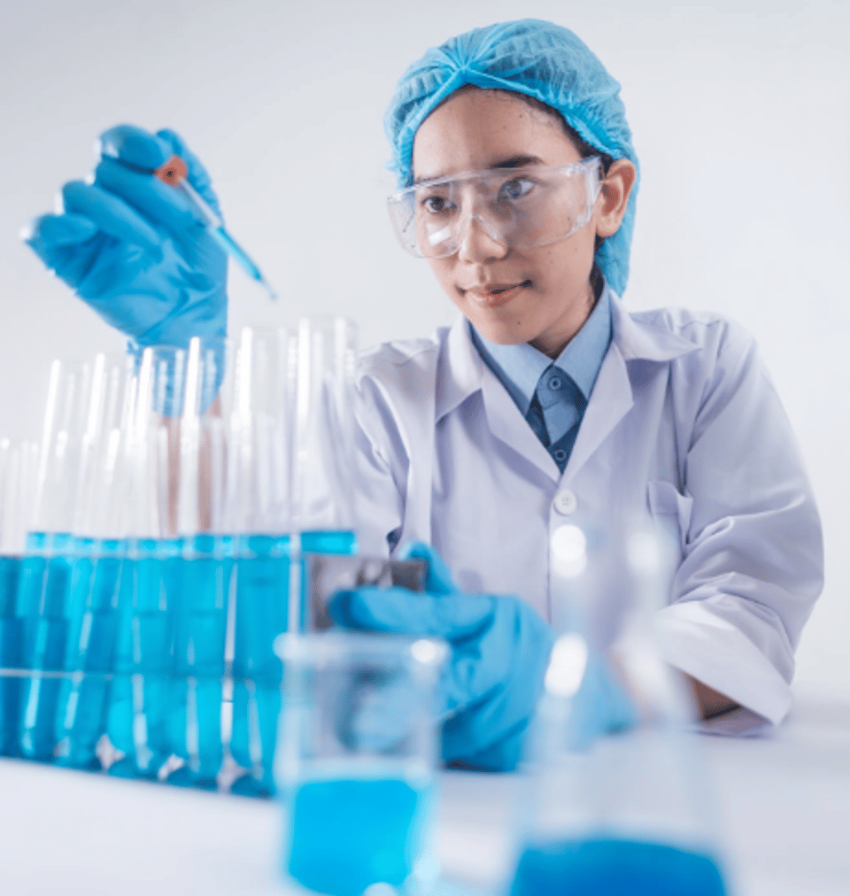 Researcher conducting a laboratory test