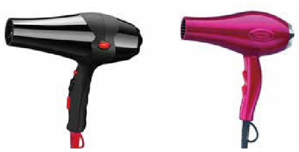 Hair dryers in modified ABS
