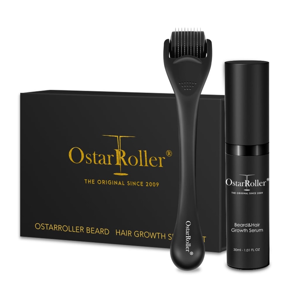 Bộ OstarRoller với serum mọc râu và lăn kim vi điểm