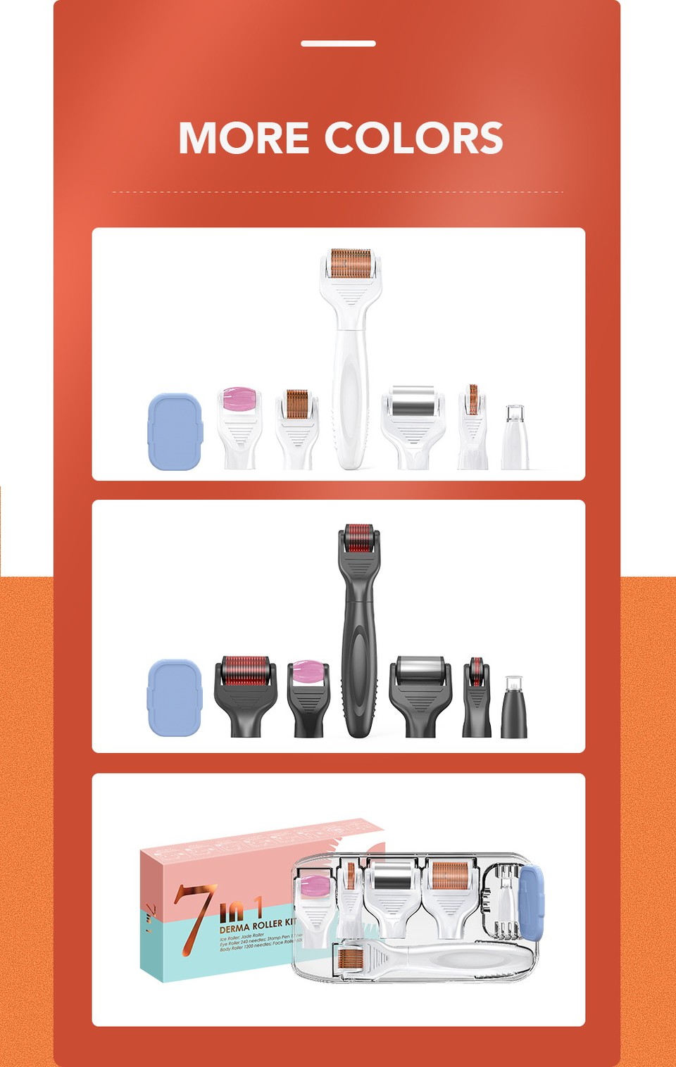 OstarBeauty NUEVO set de rodillo dermal 7 en 1