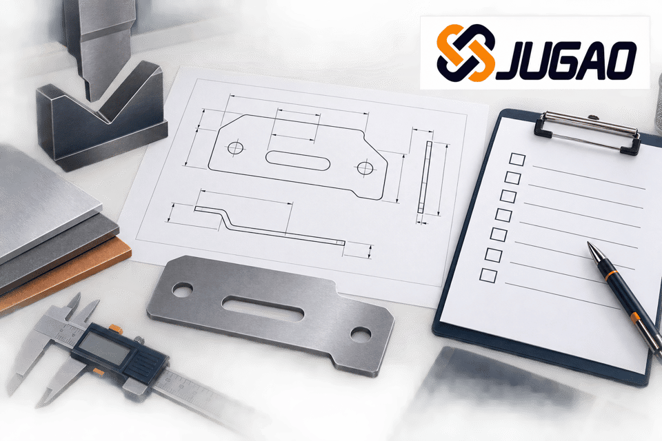 Part drawing, sample and quotation checklist for a press brake RFQ.