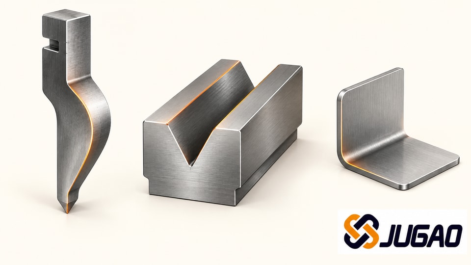 Punch, V-die and formed flange geometry.