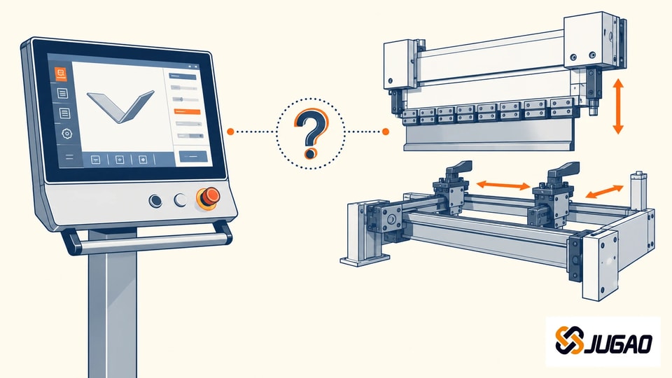 Press brake controller separated from backgauge and ram axis hardware