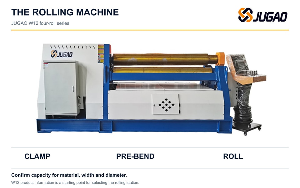 Official JUGAO W12 four-roll plate rolling machine product photograph