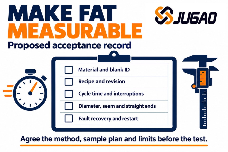 Blank proposed factory acceptance checklist with no measured results or pass marks