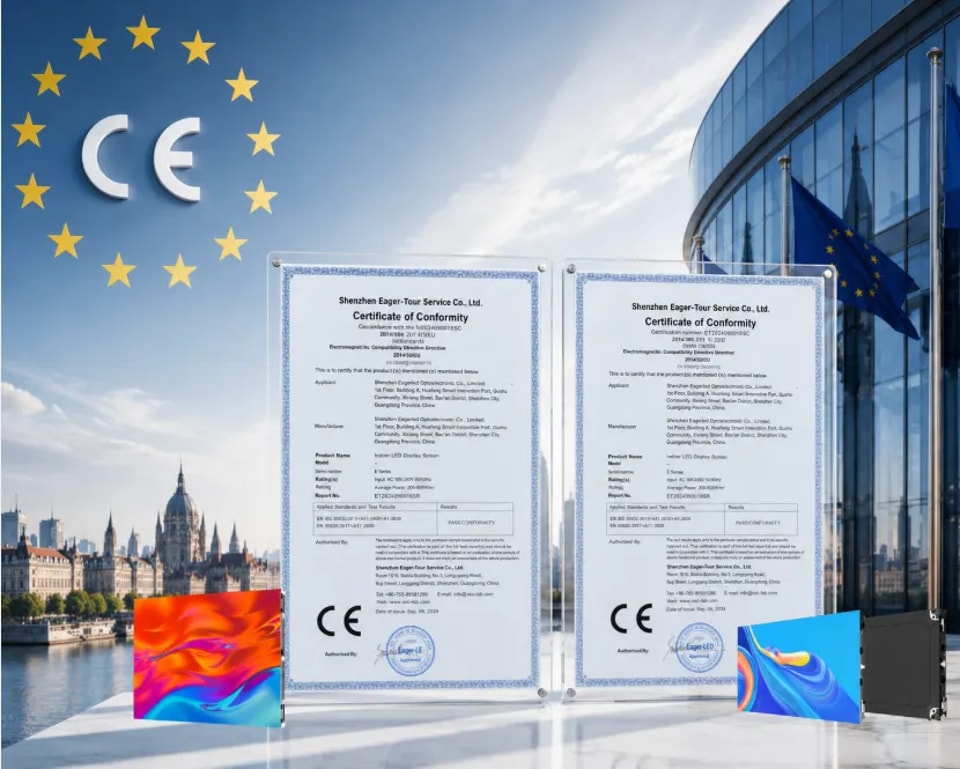 Des certifications reconnues pour toute la gamme, gage de la compétitivité des exportations mondiales d’écrans LED