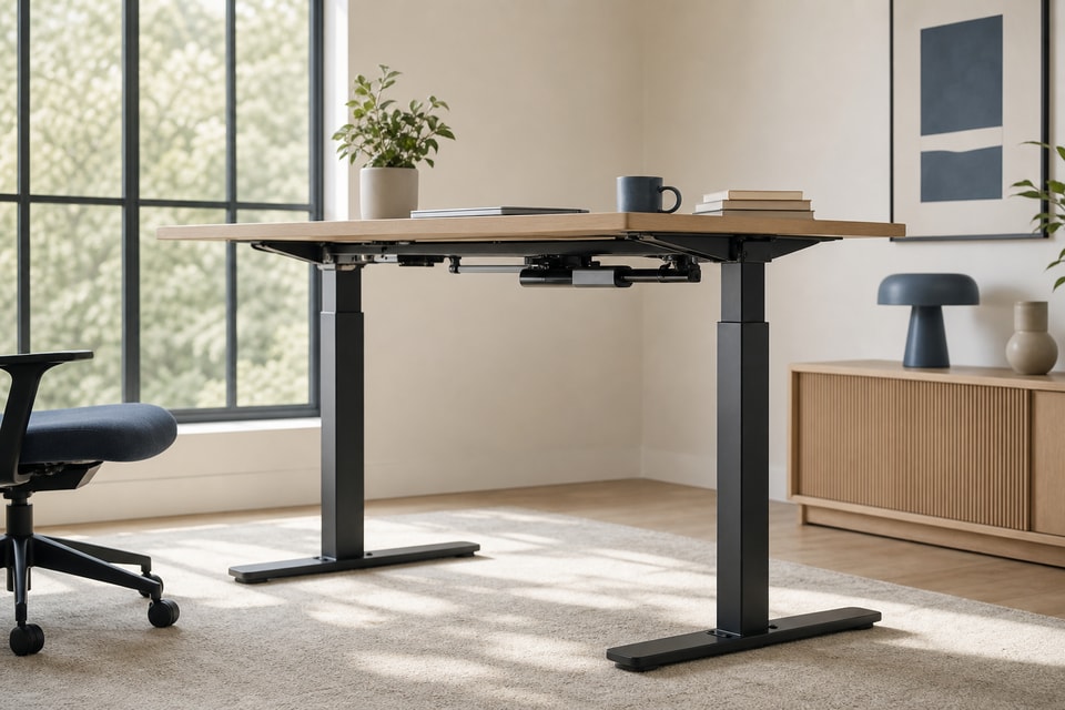 How does a height-adjustable desk work?