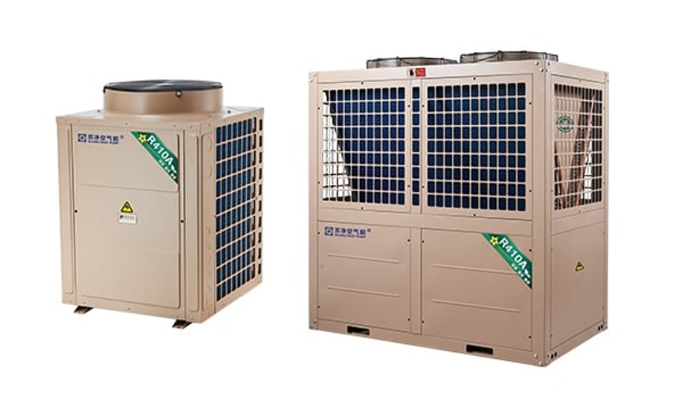 Air source heat pump for swimming pools